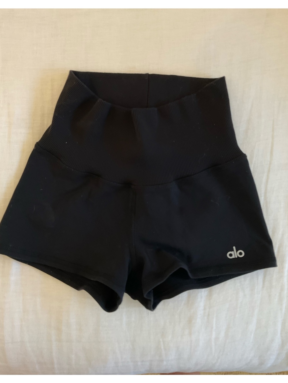 ALO Yoga High-Waist Black Performance Shorts - Picture 2 of 2